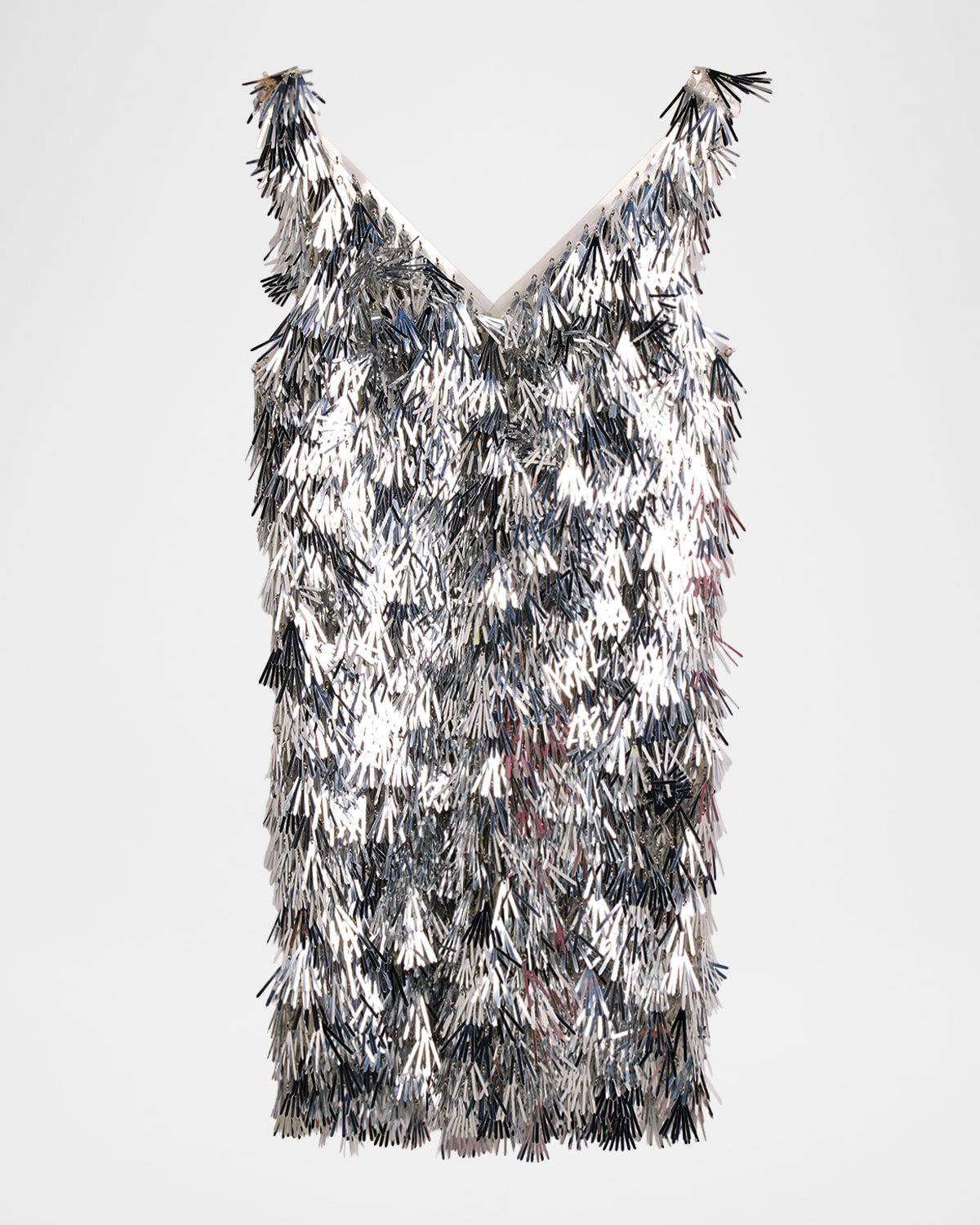 Sequined-Fringe Mini Dress