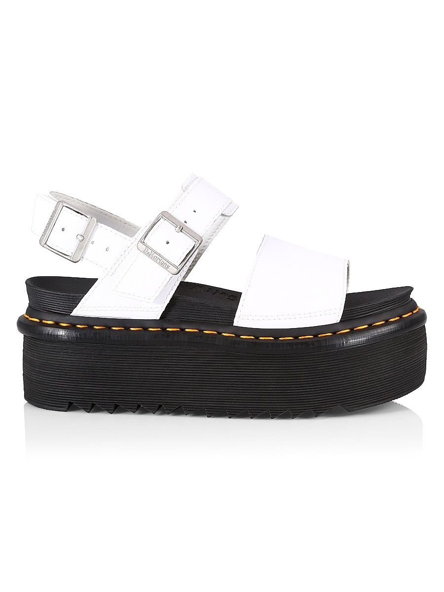 Women's Voss Quad 38MM Platform Leather Sandals - White - Size 10