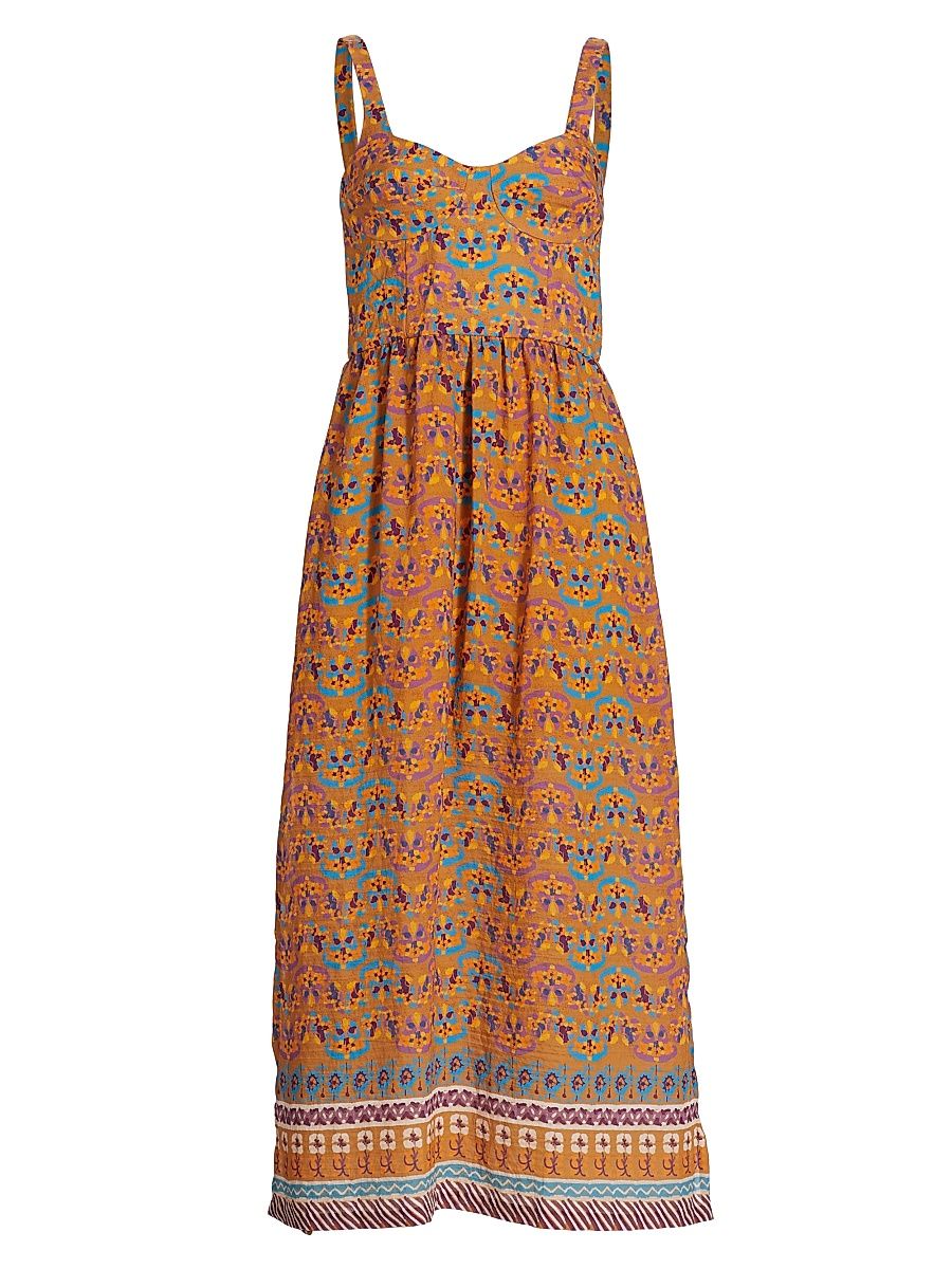 Women's Beatriz Geometric Midi-Dress - Golden Yellow Vincens - Size XS