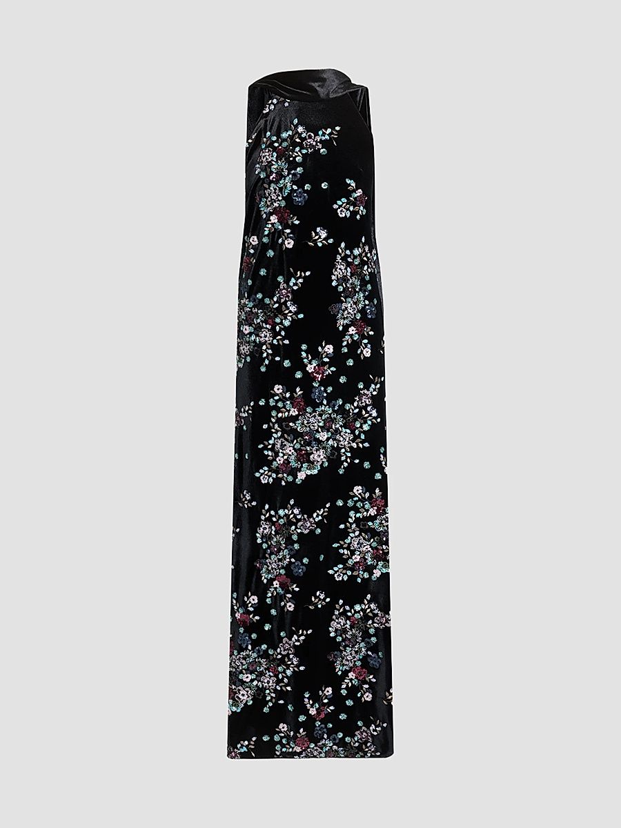 Talbot Runhof Women's Sequin Bloom Velvet Gown - Black - Size 14