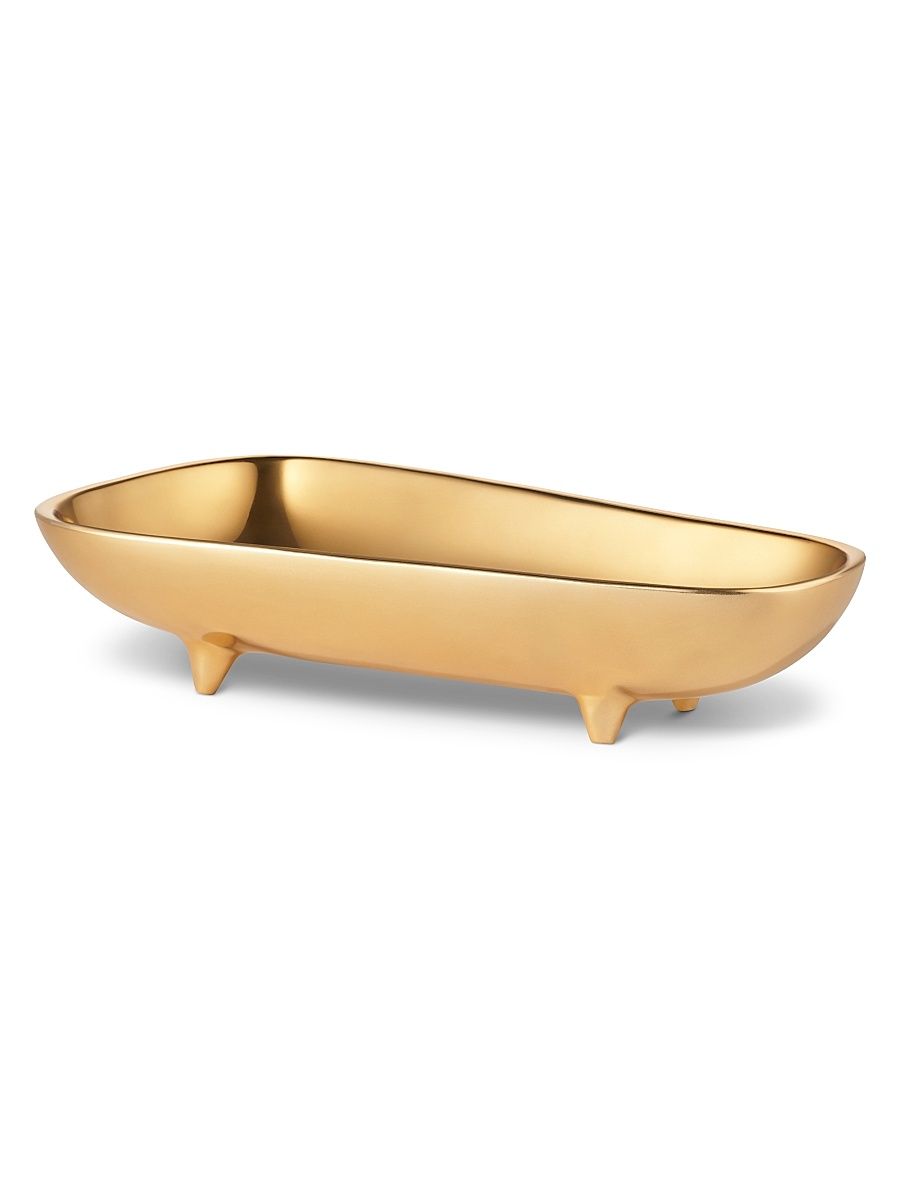 Large Valerio Footed Bowl - Brass