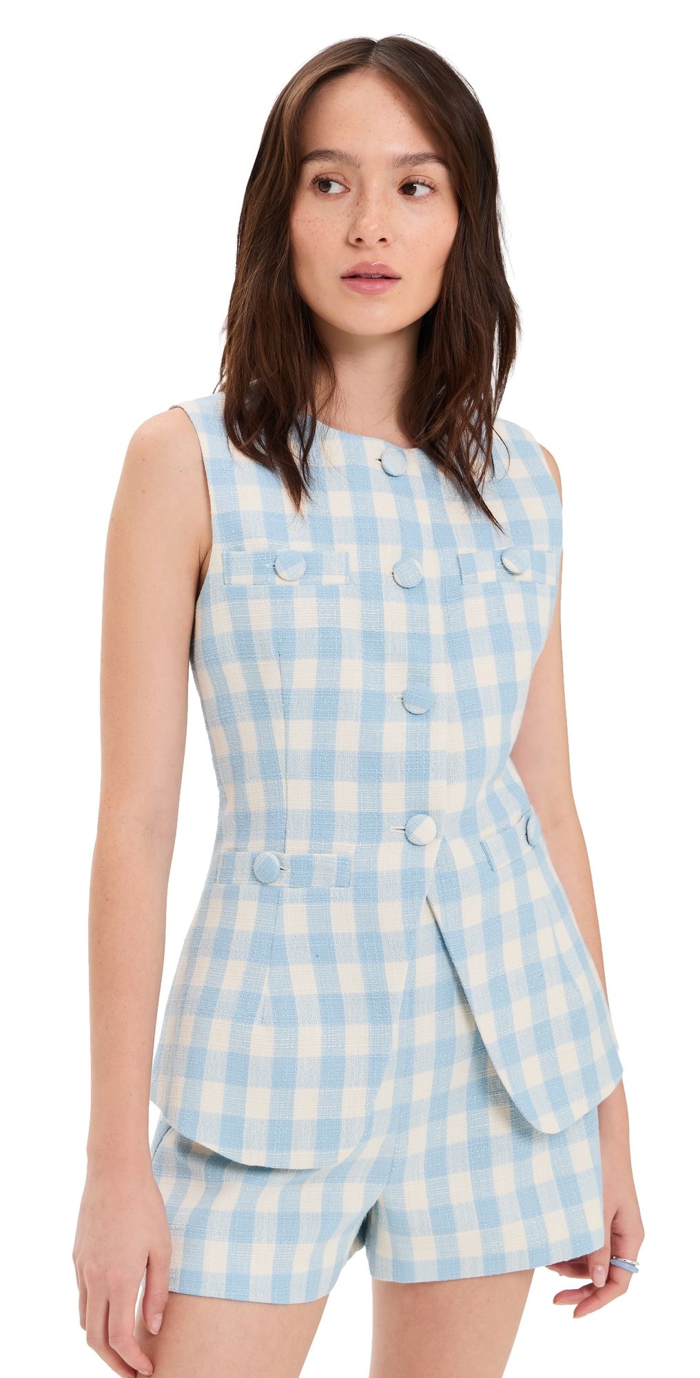 endless rose Tweed Top Jacket Powder Blue XL