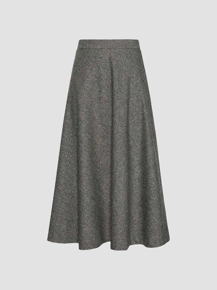 Max Mara Women's Wool Blend Skirt - White Black - Size 16