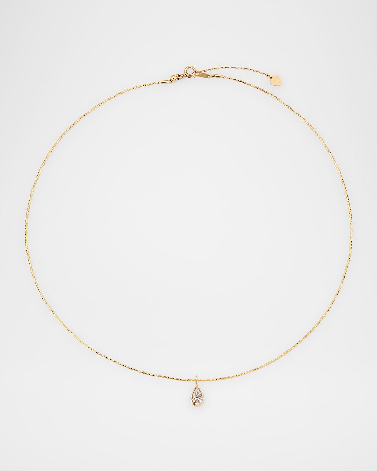 18K Lab Diamond Pear Cut Pendant Collar Necklace