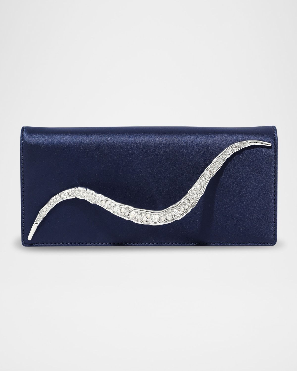 Crystal Curve Recycled Satin Clutch Bag