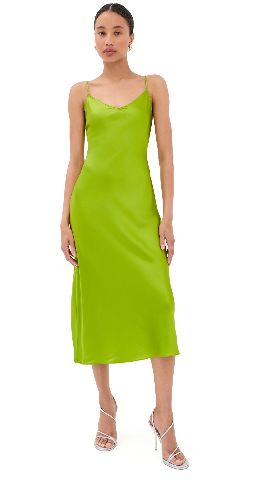 Sablyn Taylor V Neck Silk Dress Chartruese M