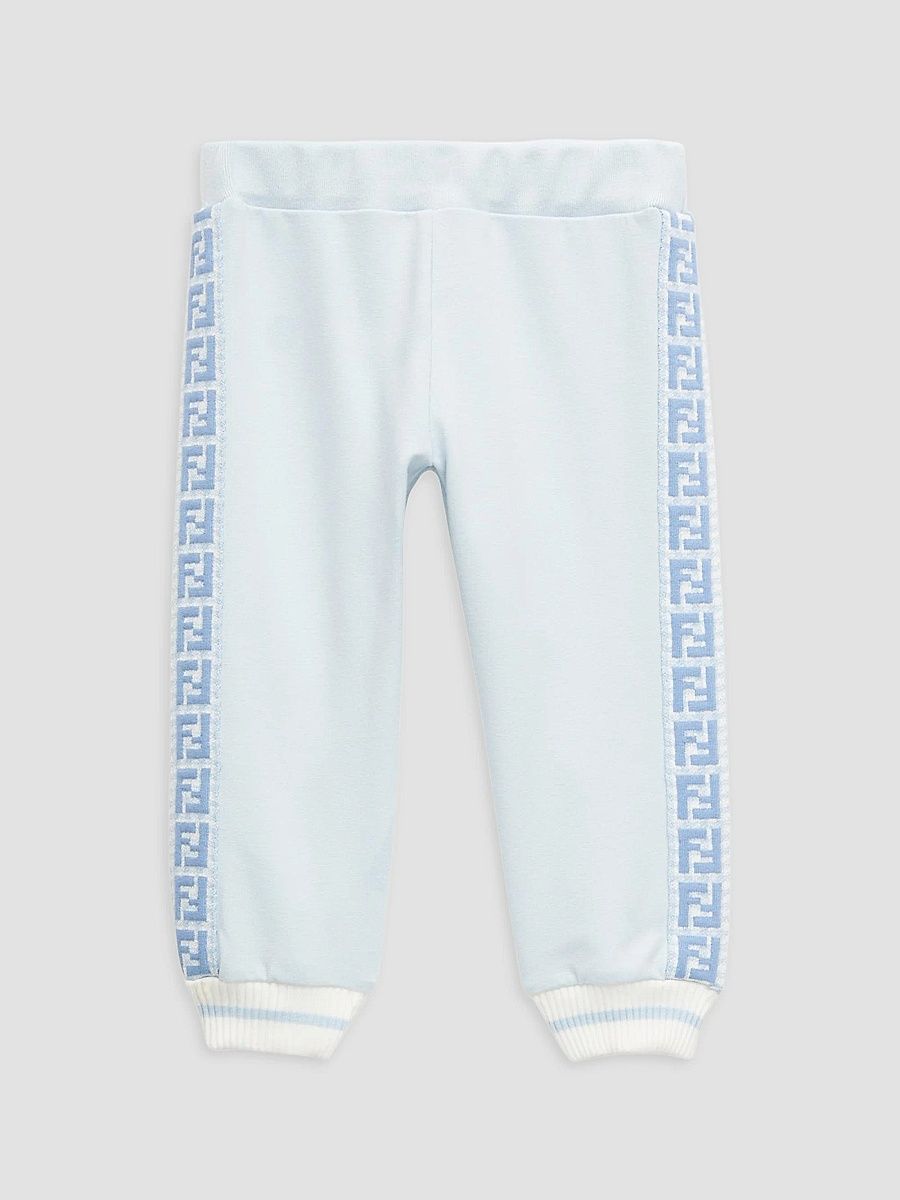 Unisex Baby's Monogram Tape Sweatpants - Light Blue - Size 3 Months