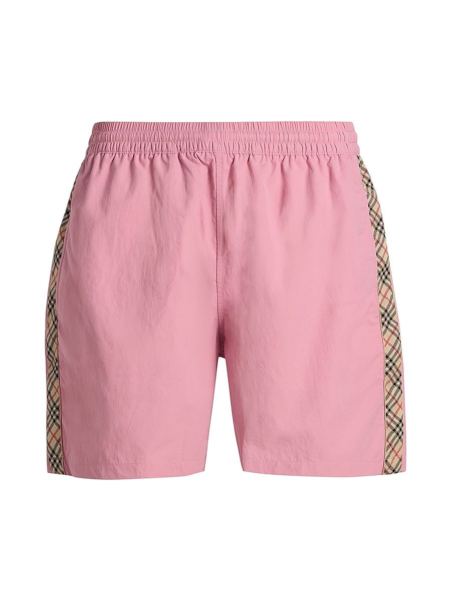 Men's Checked Trim Swim Shorts - Sugar Pink - Size XXL
