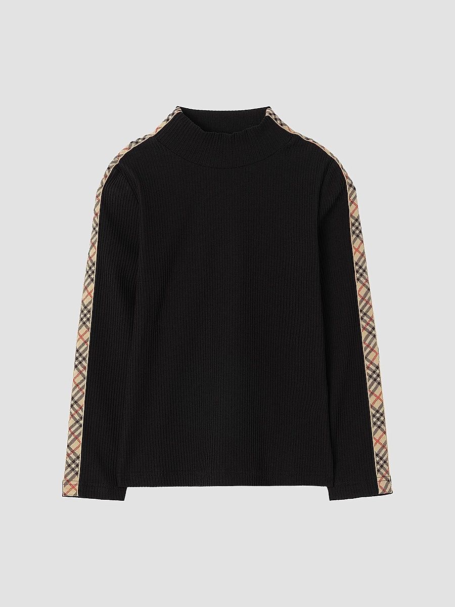 Girl's Florentina Ribbed Stretch-Cotton Sweater - Black - Size 10