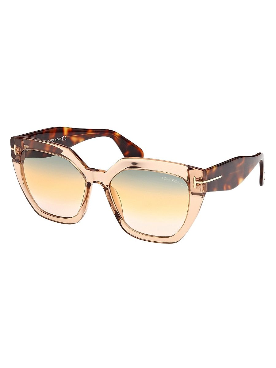 Women's 56MM Square Sunglasses - Havana Brown Yellow