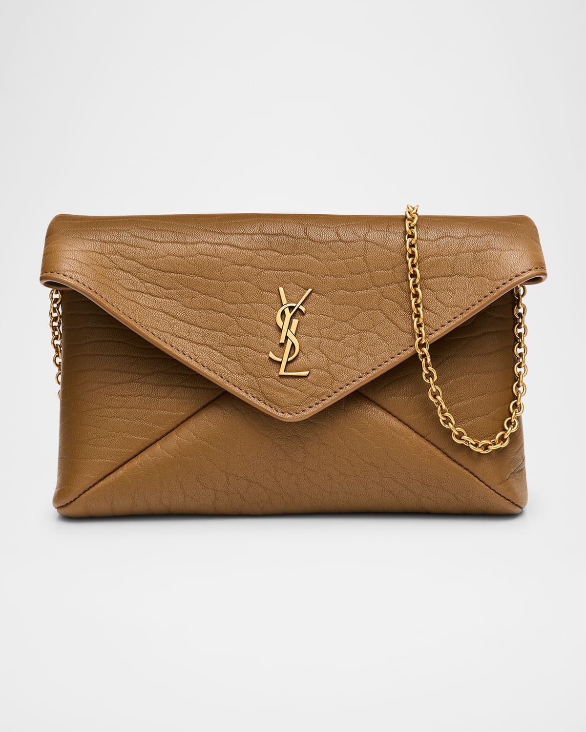 Cassandre Small YSL Pouch on Chain in Calfskin