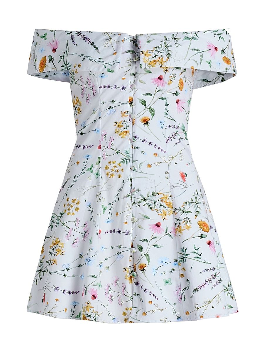 Women's Adeline Floral Off-the-Shoulder Minidress - Wildflower - Size Large