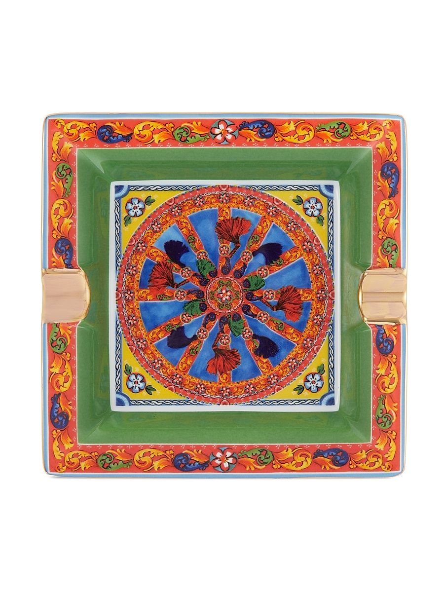 Carretto Small Square Ashtray - Green