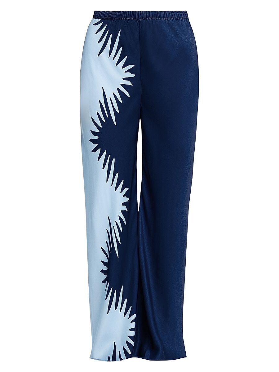 Women's Flossie Abstract-Print Pants - Blue - Size 8