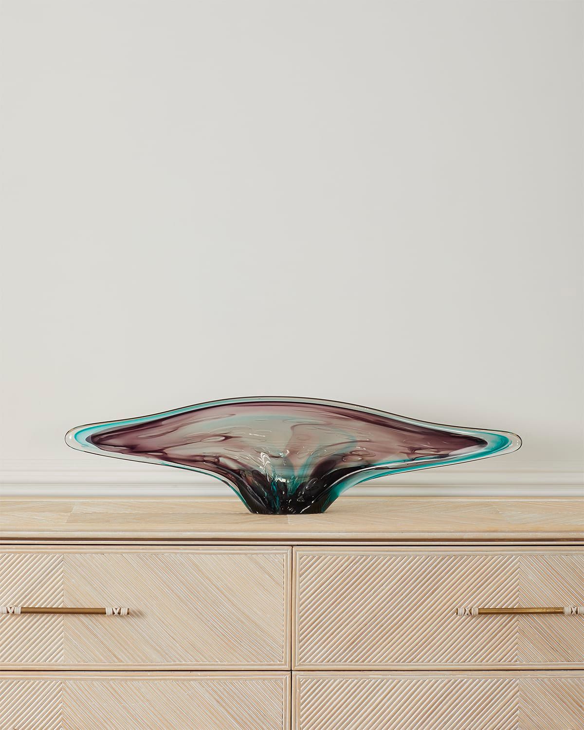 Eggplant, Purple, and Turquoise Handblown Glass Sculpture I