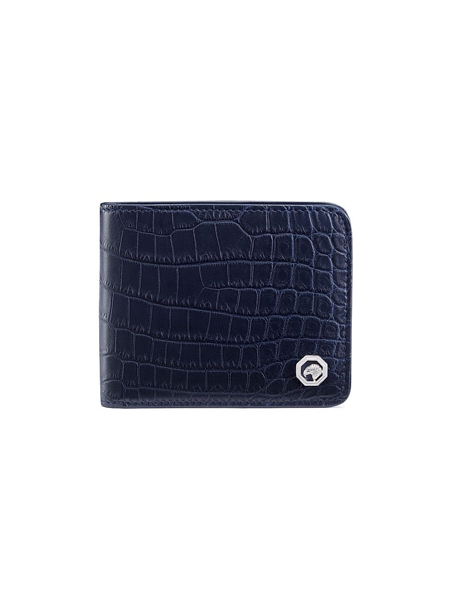 Men's Crocodile Bifold Wallet - Blue