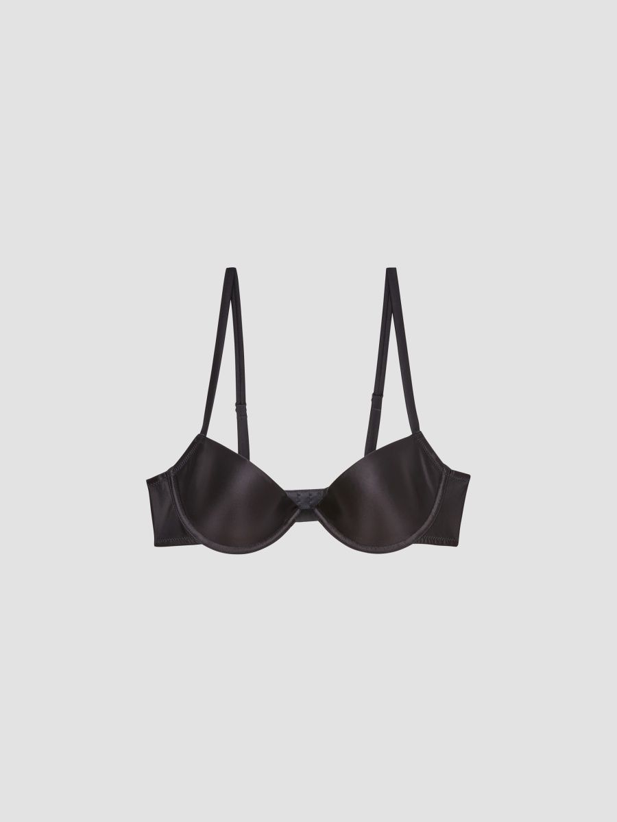 Fleur du Mal Women's Le Stretch Gloss Seamless Underwire T-Shirt Bra - Black - Size 38B