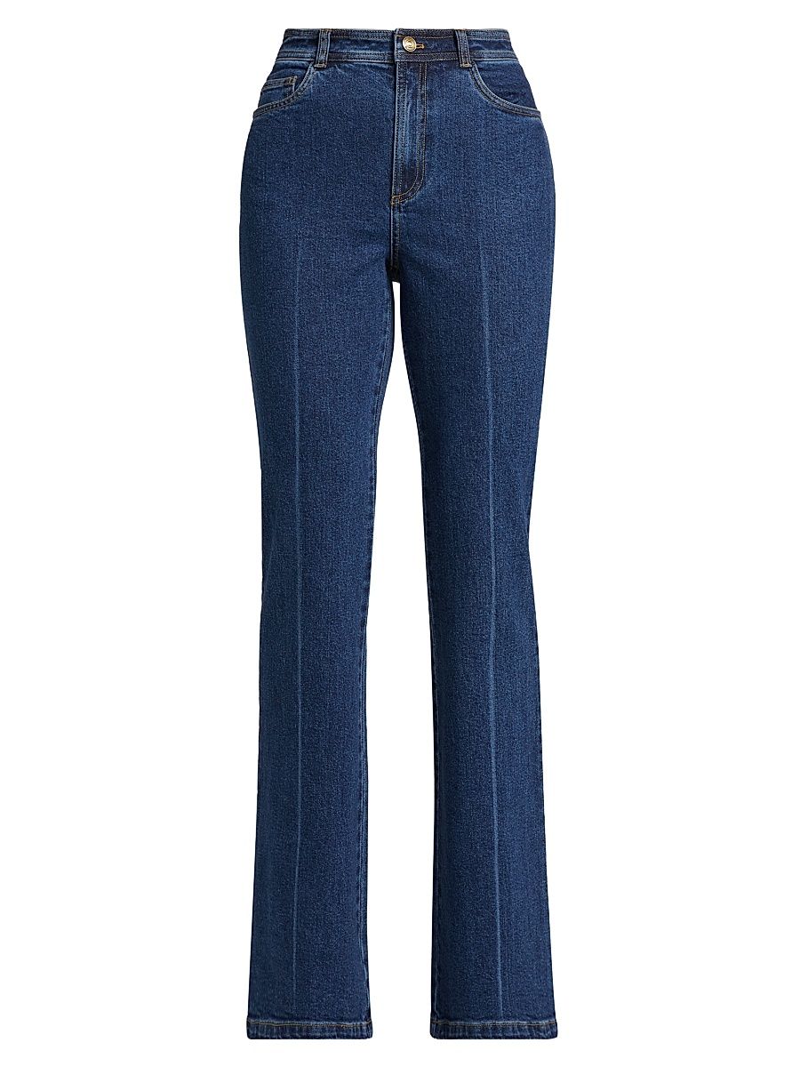 Women's Shailene Crease-Front High-Rise Flare Jeans - Ocean - Size 10