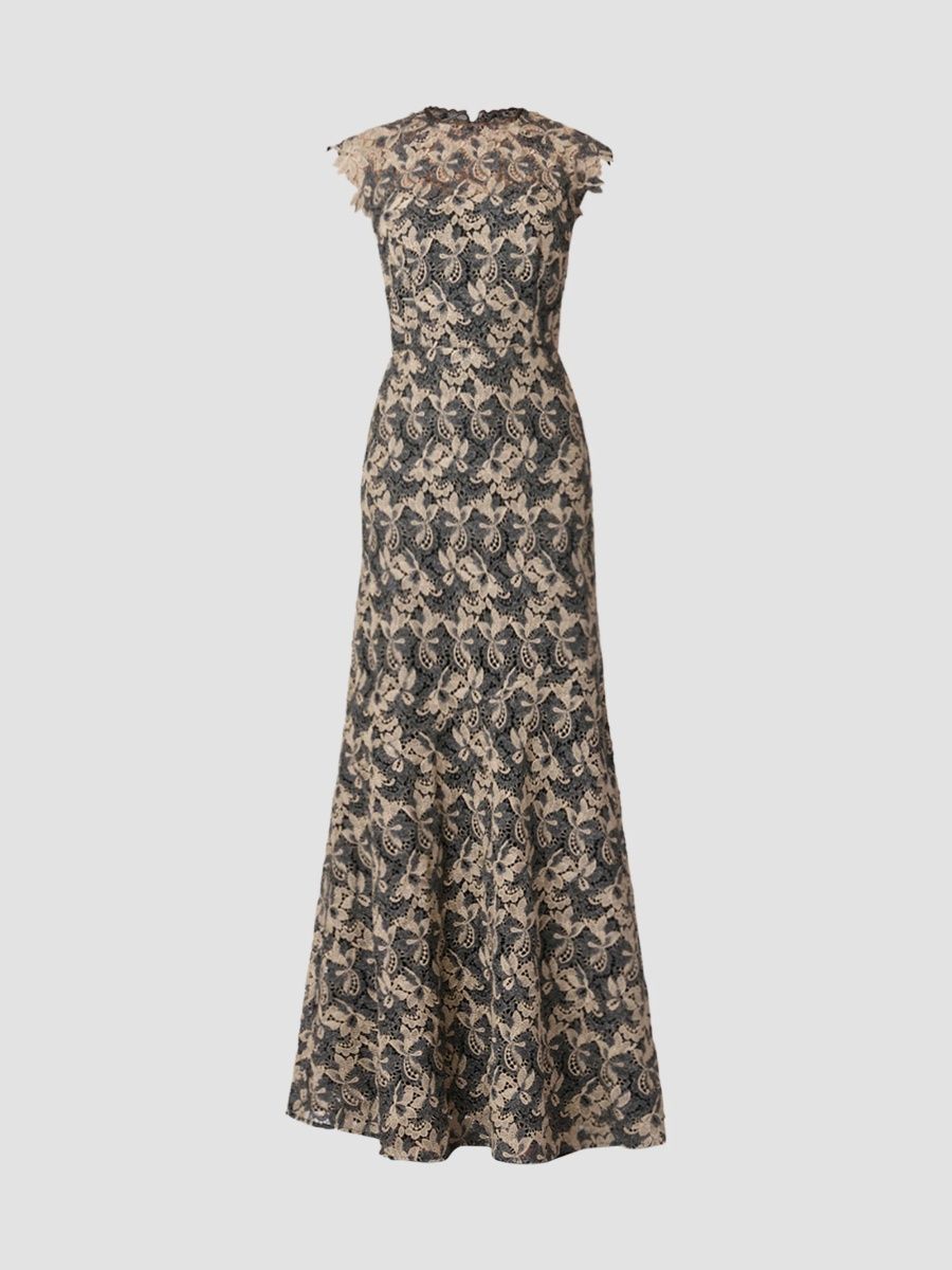 Shoshanna Women's Raven Floral Lace Mermaid Gown - Jet - Size 0