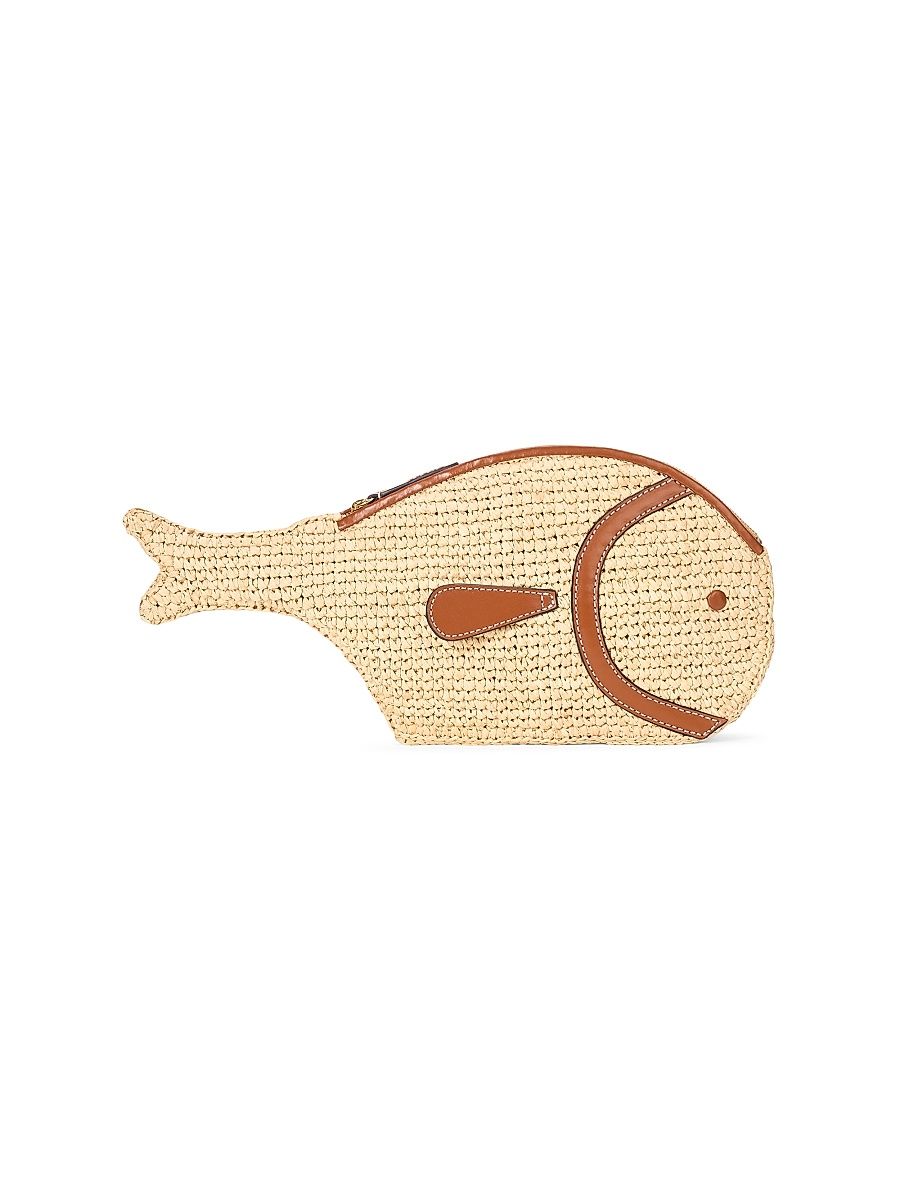 Women's Pesce Raffia Clutch - Natural Tan