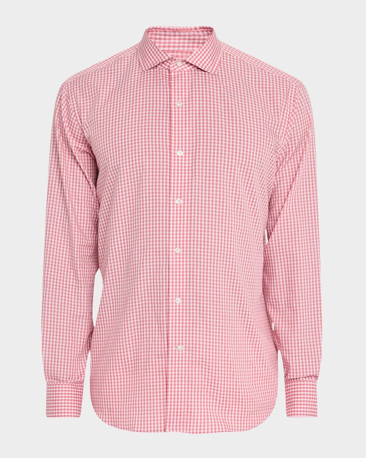 Men & apos;s Capri Cotton Mini-Plaid Sport Shirt