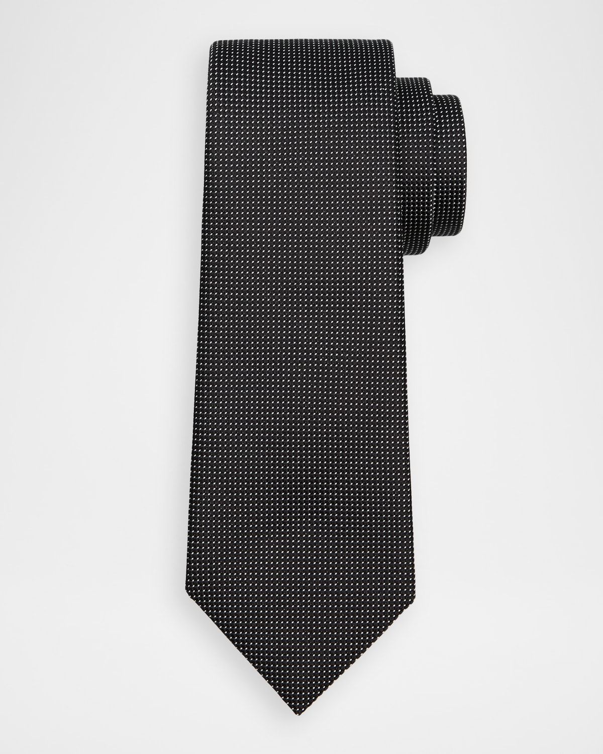 Men & apos;s Micro-Texture Polka Dot Silk Tie