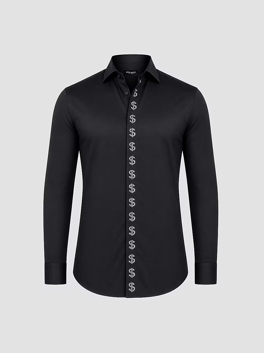 Men's Stone Dollar Dress Shirt - Black - Size XXXL