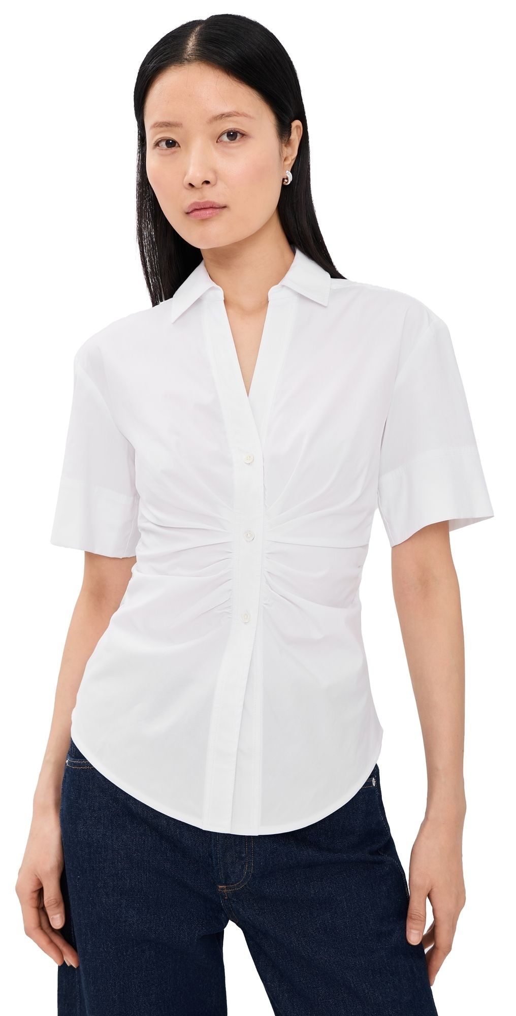 Veronica Beard Short Sleeve Devra Top White 0