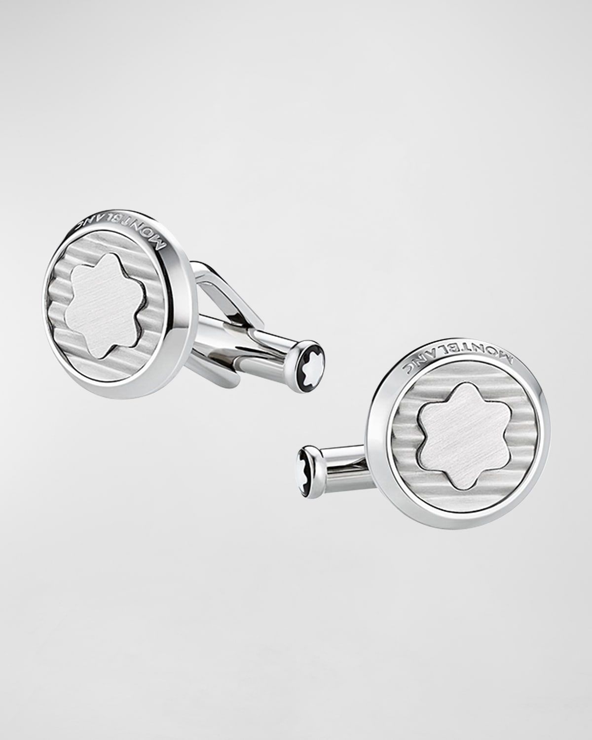 Men & apos;s Stainless Steel Snowcap Emblem Cufflinks
