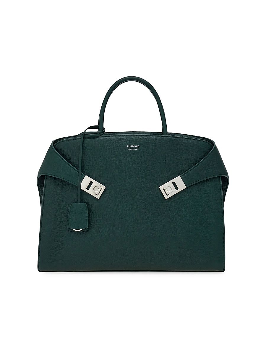 Men's Hug Hammered Leather Tote - Moss