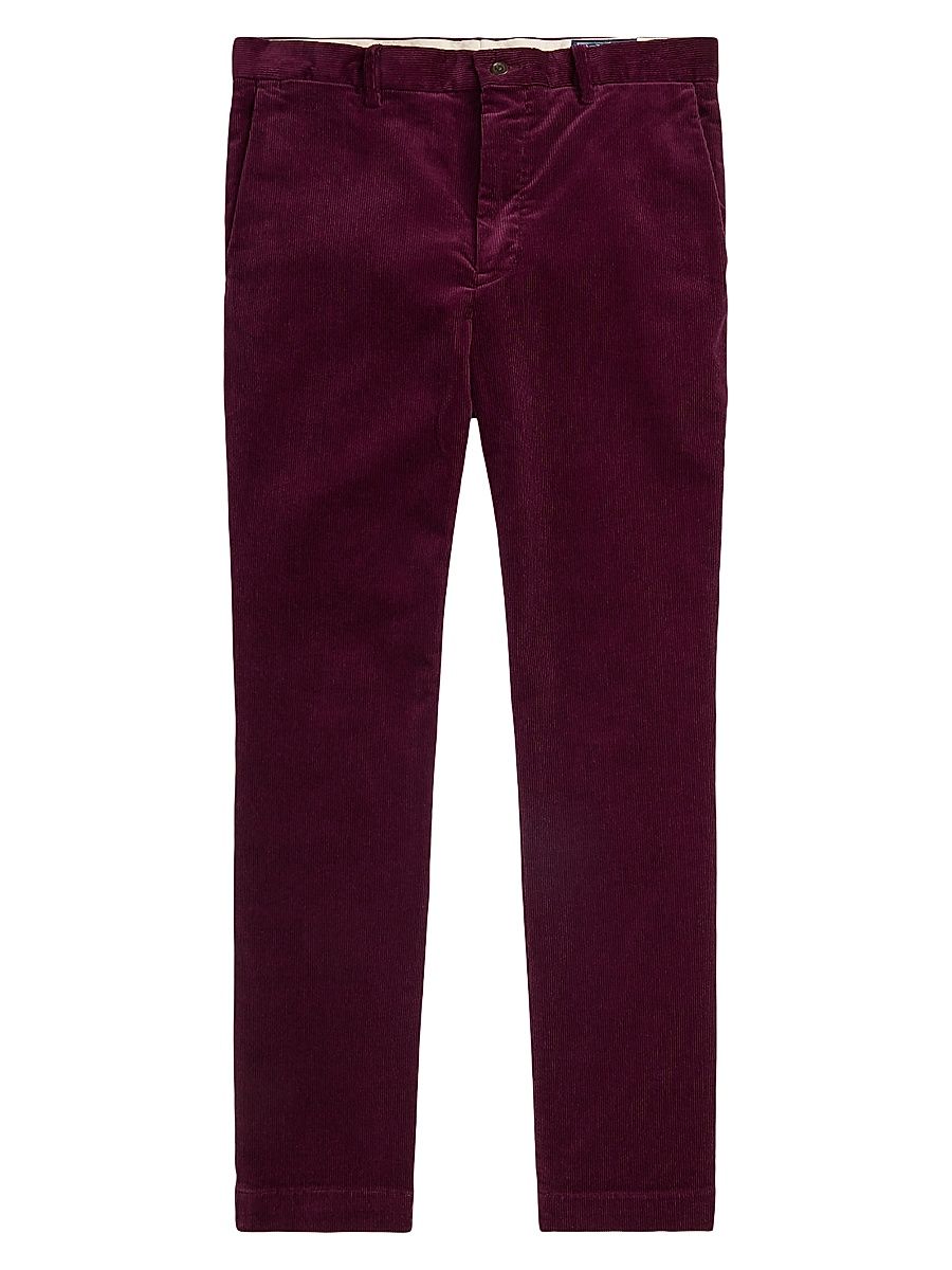 Men's Corduroy Straight-Leg Pants - Ruby - Size 40