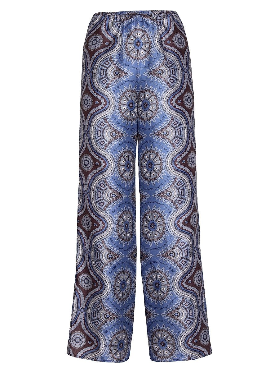 Women's The Taylor Pants - Brown Cobalt Medallion - Size XXS