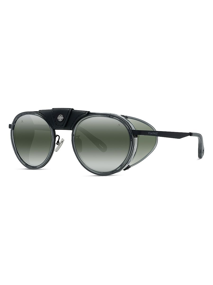 Men's Atelier Glacier 01 Round Sunglasses - Grey And Smoke Mirror