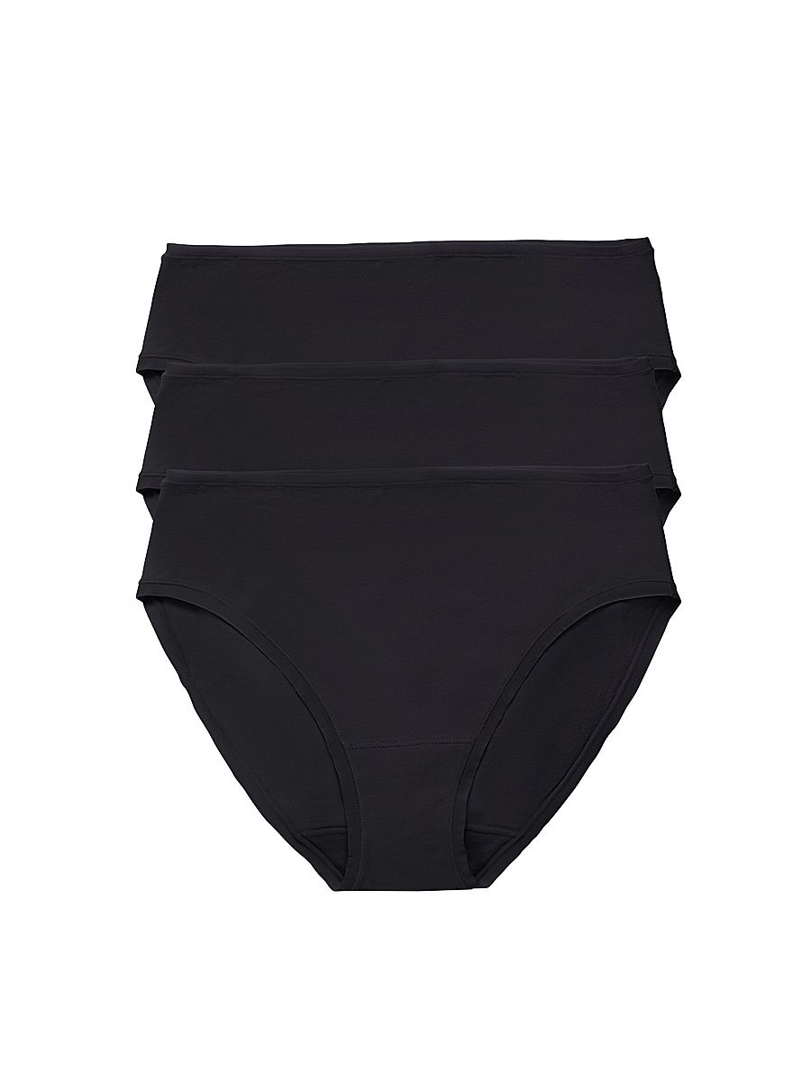 Natori Women's Bliss Bare Cotton Hipster 3-Pack - Black - Size XXL