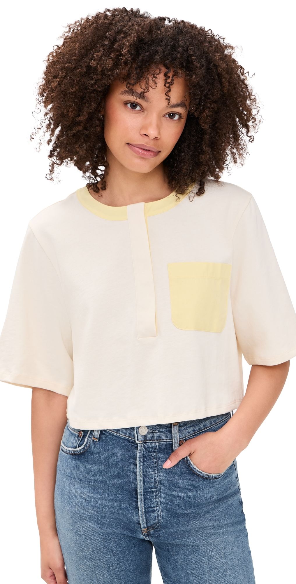 FRAME The Bodega Tee Lemon Multi L