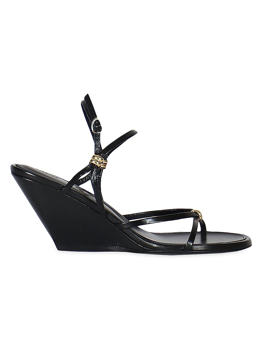 Women's Coil 60MM Leather Sandals - Black - Size 10.5