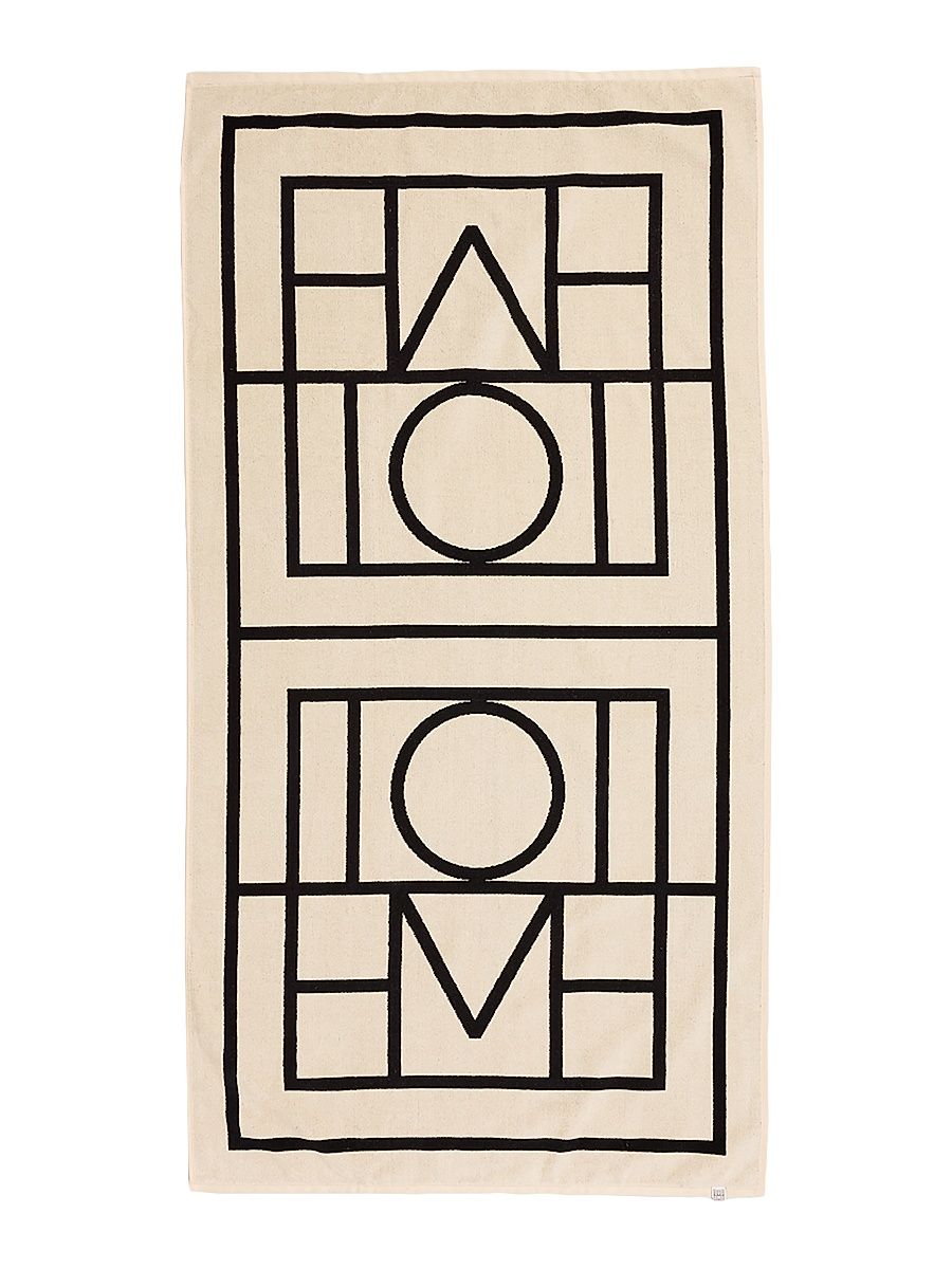 Monogram Jacquard Beach Towel - White Black