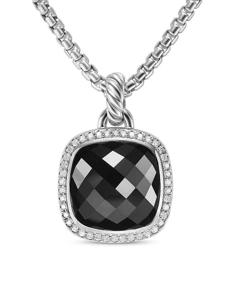 Women's Albion Pendant in Sterling Silver - Black Onyx