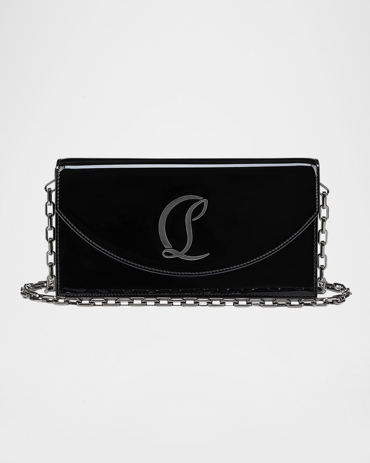 Loubi54 Flap Patent Leather Clutch Bag