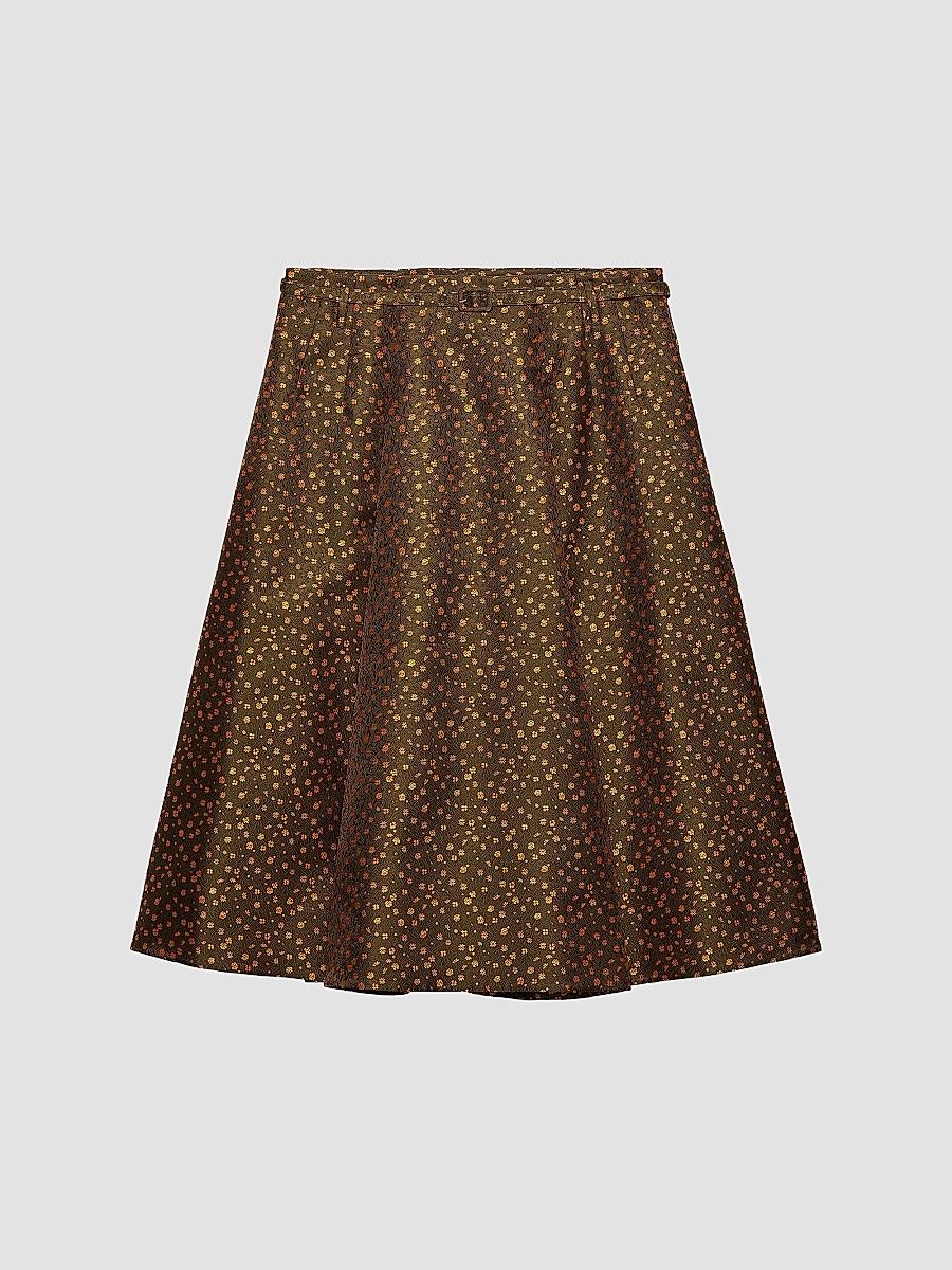 Women's Jacquard Duchesse Skirt - Green - Size 10