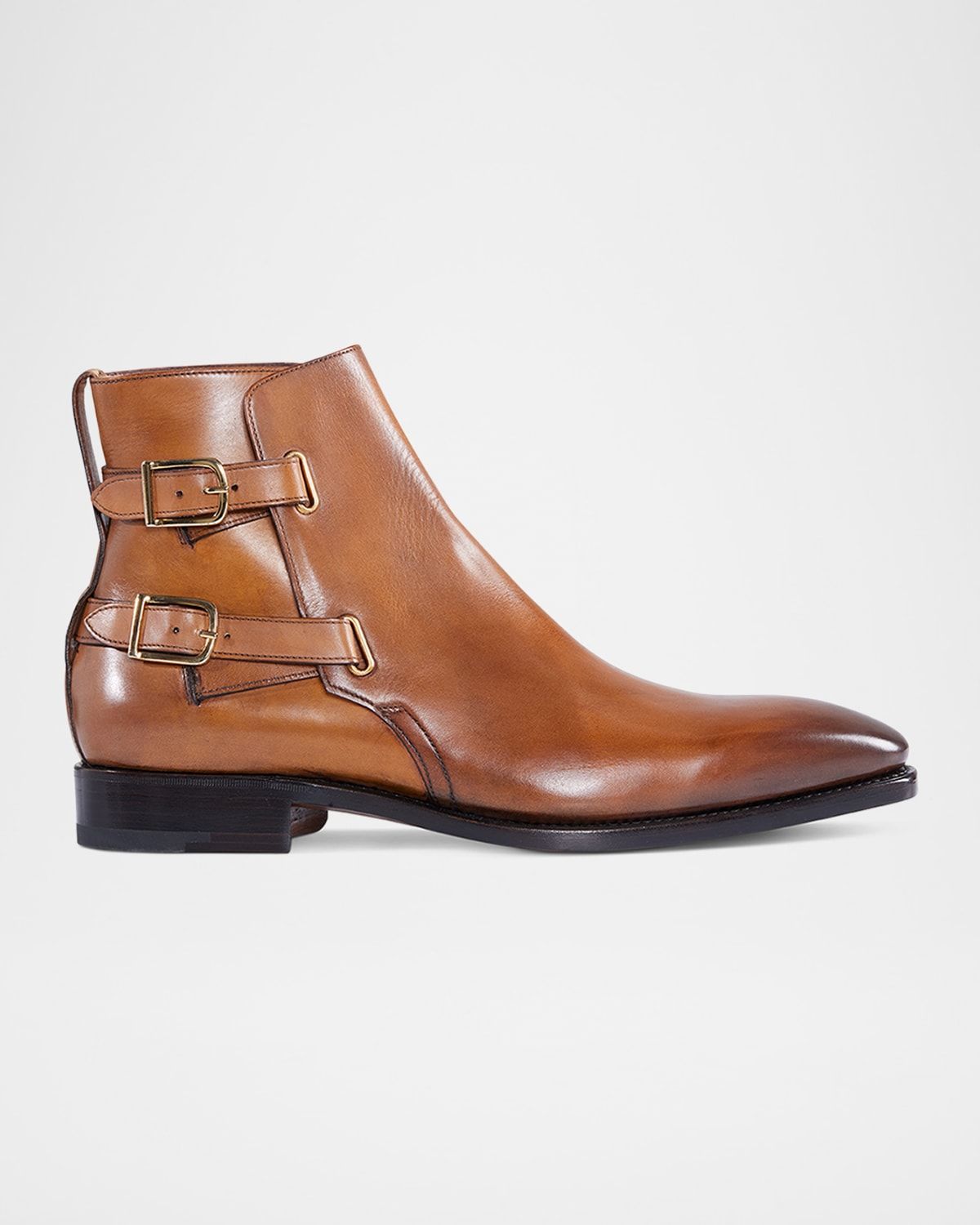 Men & apos;s Simon Double-Buckle Leather Ankle Boots