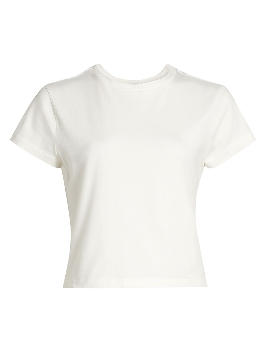 Women's Adine Shrunked T-Shirt - White Ash Dusty Cream - Size XL
