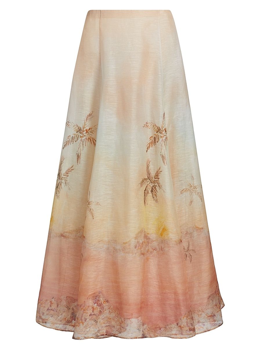 Women's Illuminate Maxi Skirt - Guava Seascape - Size 2