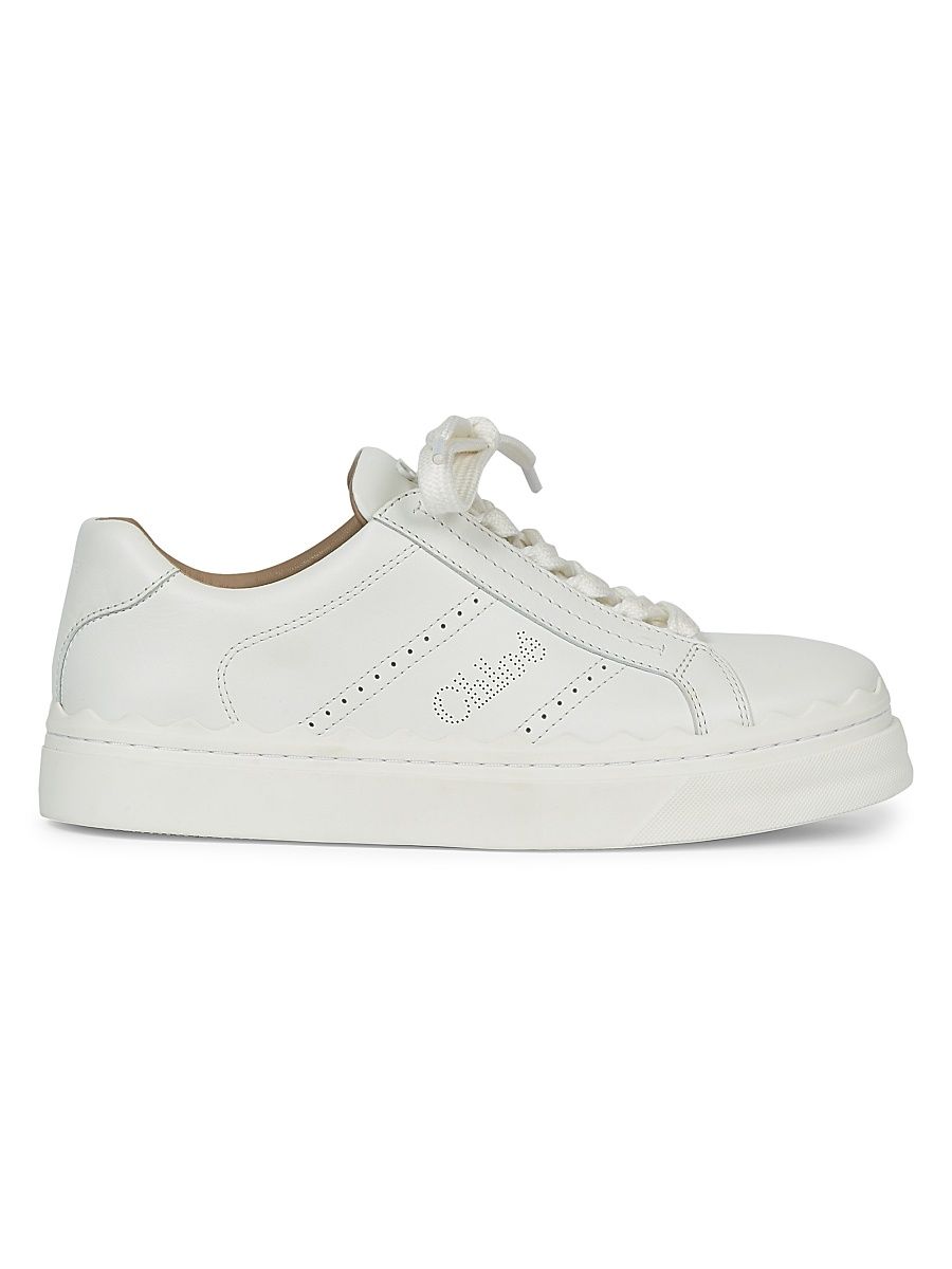 Women's Lauren Leather Low-Top Sneakers - White - Size 12