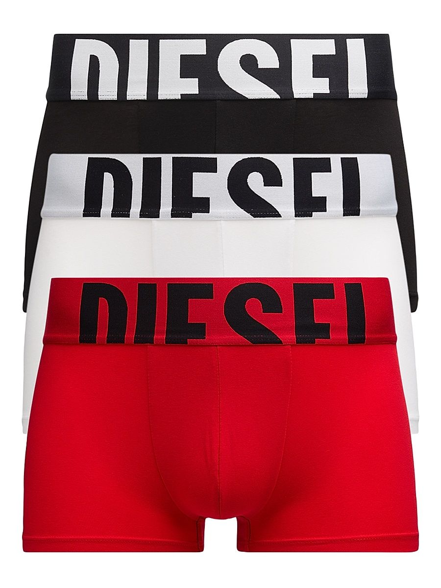 Men's Damien 3-Pack Logo Boxer Briefs - Black Red - Size XXL