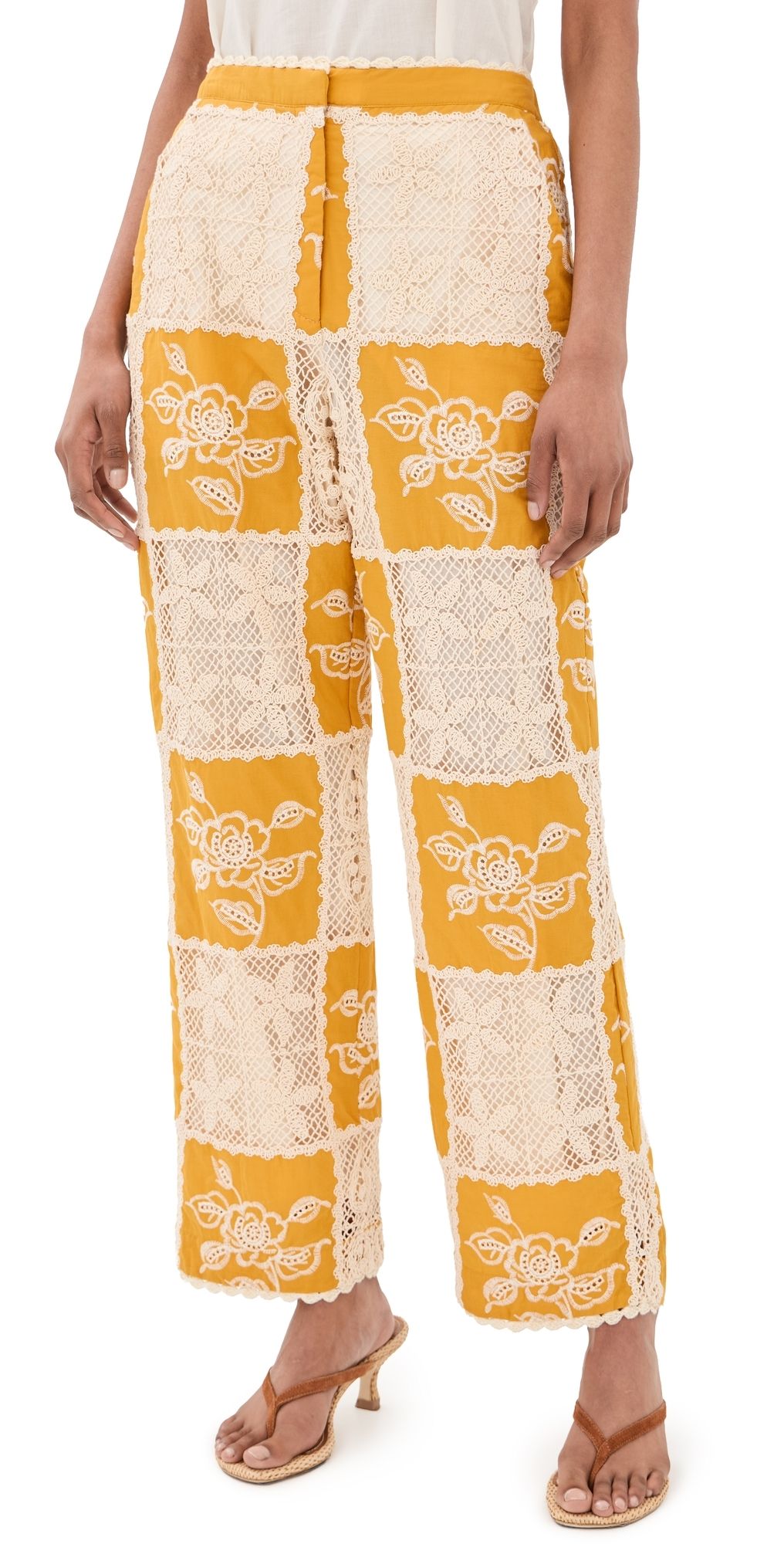 FARM Rio Lace Pants Off-White S