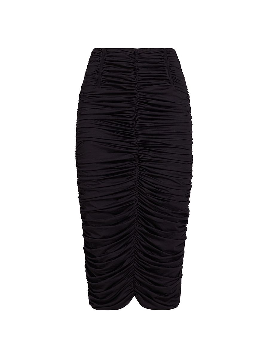 Women's Echauffe Ruched Skirt - Black - Size Medium