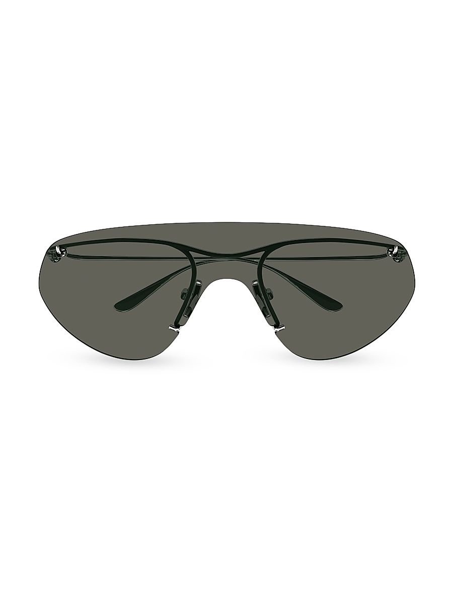 Men's Knot Fashion Show 99MM Rimless Geometric Sunglasses - Silver