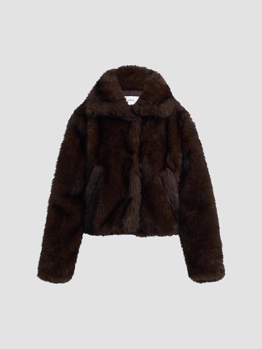 Joe's Jeans Women's The Cozy Faux Fur Jacket - Espresso - Size XS