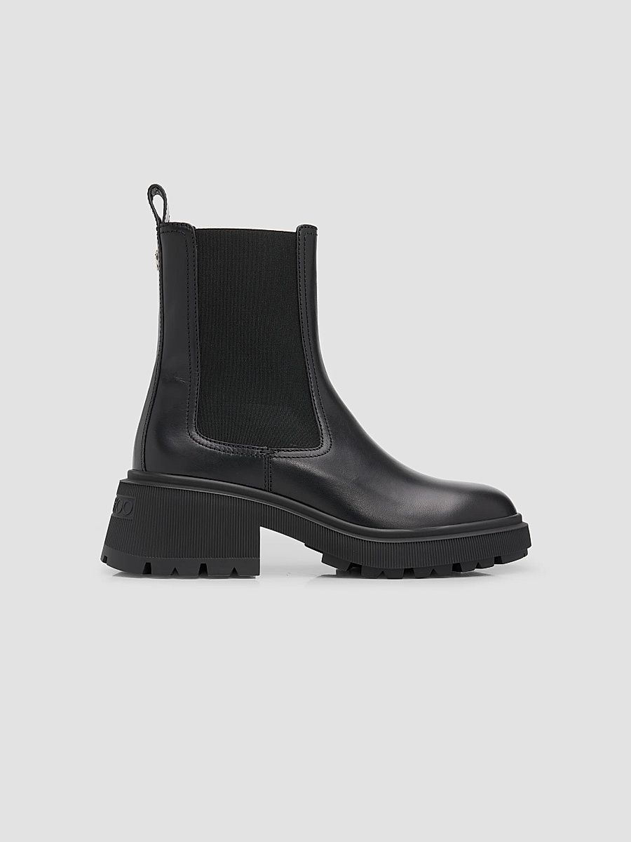 Women's Tamia 70MM Leather Chelsea Boots - Black - Size 6